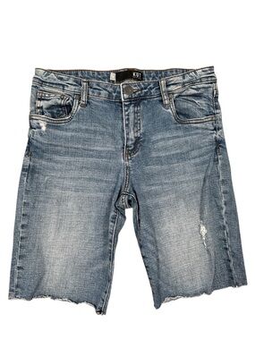 Kut From The Kloth Sophie Bermuda Jean Shorts Raw Hem Cut Off Sz 4